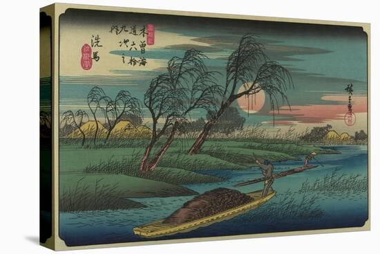 Sampans on the Ohta River-Ando Hiroshige-Stretched Canvas