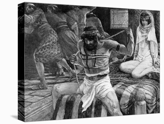Samson breaks his cords by J James Tissot - Bible-James Jacques Joseph Tissot-Premier Image Canvas
