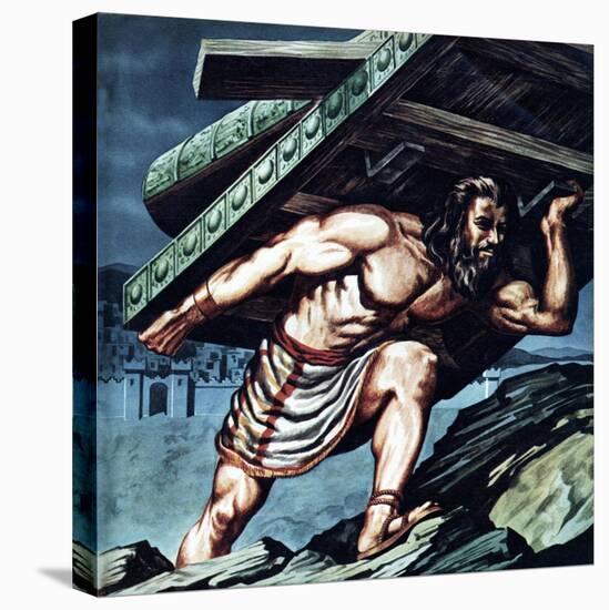 Samson Carrying the Gate of Gaza-null-Premier Image Canvas