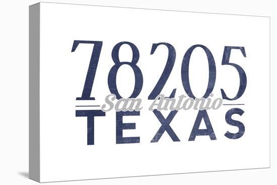 San Antonio, Texas - 78205 Zip Code (Blue)-Lantern Press-Stretched Canvas