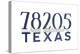 San Antonio, Texas - 78205 Zip Code (Blue)-Lantern Press-Stretched Canvas