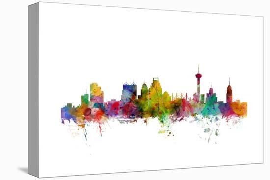 San Antonio Texas Skyline-Michael Tompsett-Stretched Canvas