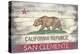 San Clemente, California - California State Flag - Barnwood Painting-Lantern Press-Stretched Canvas