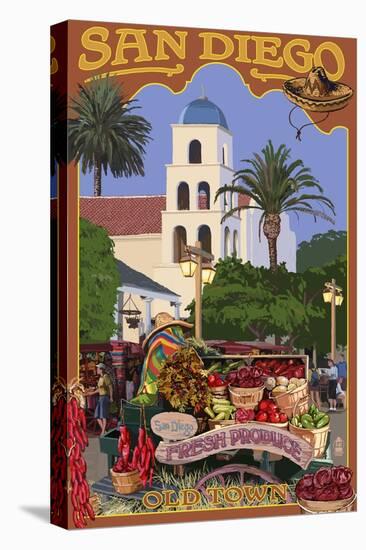 San Diego, California - Old Town-Lantern Press-Stretched Canvas