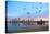 San Diego City Scape at Dawn with Seagulls Flying in the Foreground-pdb1-Premier Image Canvas