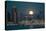 San Diego Downtown Skyline and Full Moon over Water at Night-Songquan Deng-Premier Image Canvas