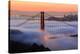 San Francisco At Sunrise, Behind The Golden Gate Bridge And A Low Blanket Of Fog-Joe Azure-Stretched Canvas