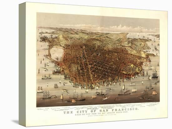 San Francisco, California - Panoramic Map No. 4-Lantern Press-Stretched Canvas