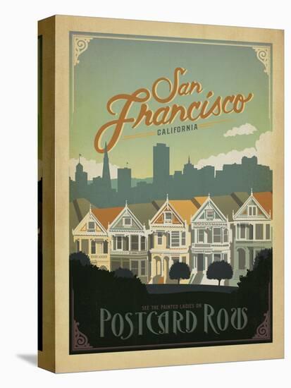 San Francisco, California: Postcard Row-Anderson Design Group-Stretched Canvas