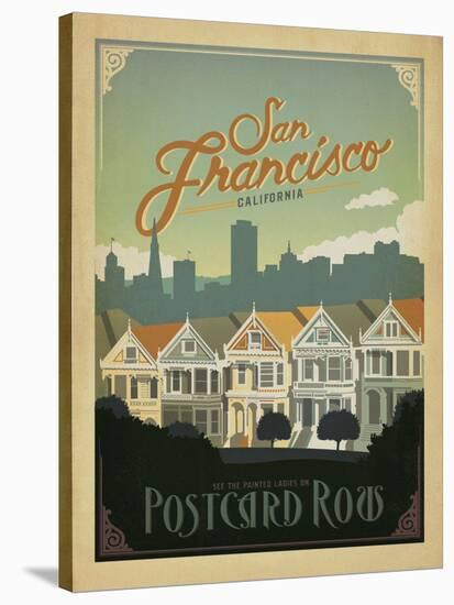 San Francisco, California: Postcard Row-Anderson Design Group-Stretched Canvas