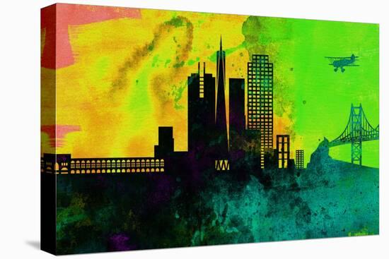 San Francisco City Skyline-NaxArt-Stretched Canvas