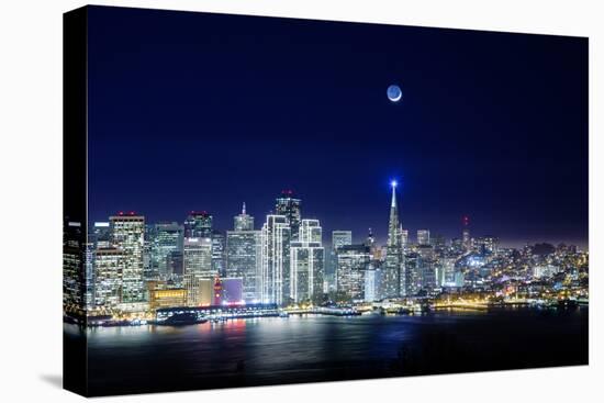 San Francisco Holiday Cityscape and Crescent Moon-Vincent James-Premier Image Canvas