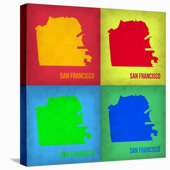 San Francisco Pop Art Map 1-NaxArt-Stretched Canvas