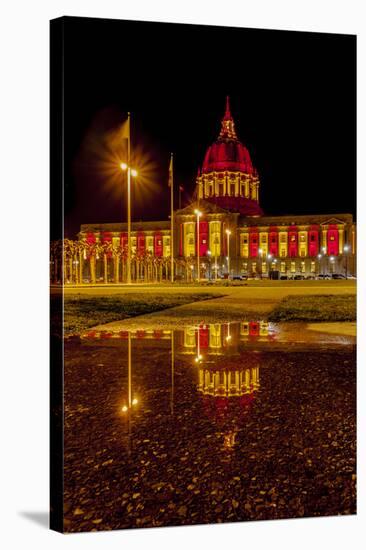 San Francisco's City Hall The Night Before The Nfc Championship Game 2012-Joe Azure-Stretched Canvas