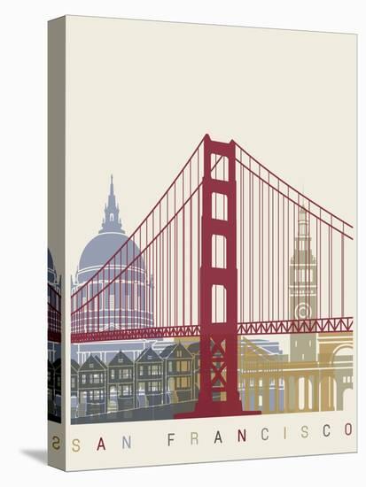 San Francisco Skyline Poster-paulrommer-Stretched Canvas