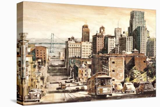 San Francisco View to Bay Brid-Matthew Daniels-Stretched Canvas