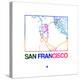 San Francisco Watercolor Street Map-NaxArt-Stretched Canvas