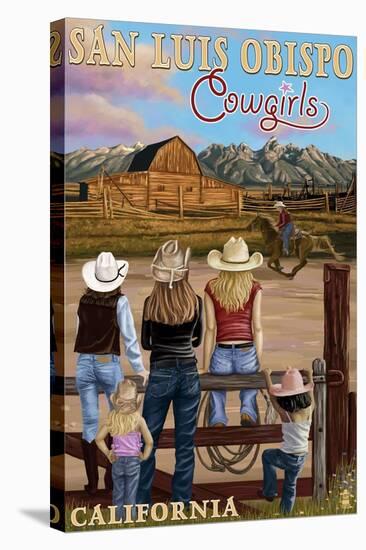 San Luis Obispo, California - Cowgirls-Lantern Press-Stretched Canvas