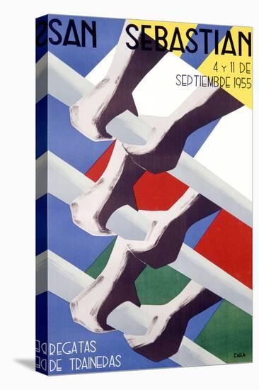 San Sebastian Rowing Regatta Poster-null-Stretched Canvas