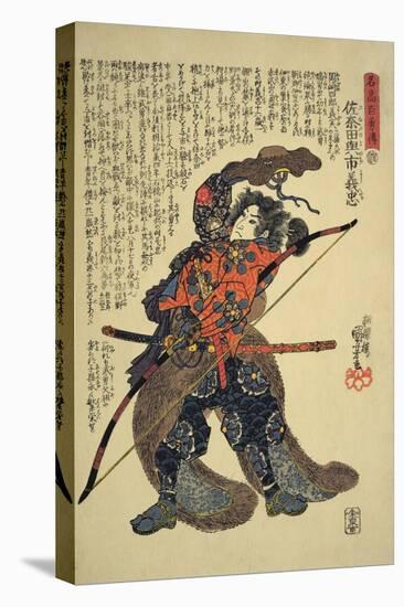 Sanada Yoichi Yoshitada, Dressed for the Hunt with a Bow in Hand-Kuniyoshi Utagawa-Premier Image Canvas
