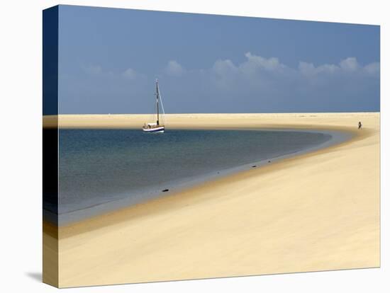 Sand Bank, Old Sailing Yacht Anchored, Bay of Arcachon, Cote D'Argent, Gironde, Aquitaine, France-Groenendijk Peter-Premier Image Canvas