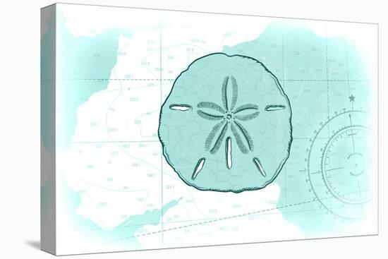 Sand Dollar - Teal - Coastal Icon-Lantern Press-Stretched Canvas