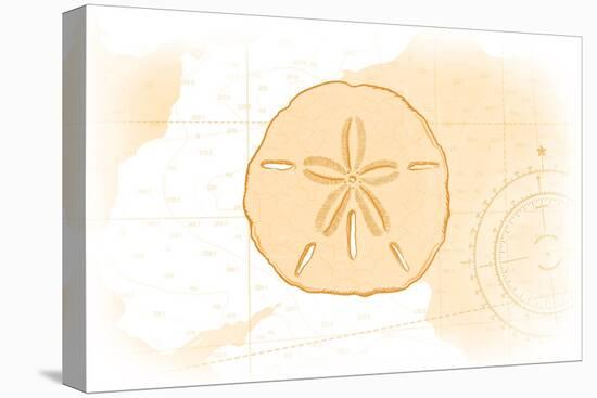 Sand Dollar - Yellow - Coastal Icon-Lantern Press-Stretched Canvas