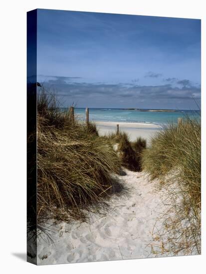 Sand dunes on beach, Abers Coast, Finistere, Brittany, France-null-Premier Image Canvas