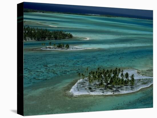 Sandbars with Palm Trees, Bora Bora-Mitch Diamond-Premier Image Canvas