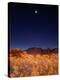 Sandia Mountains Desert Twilight Landscape Moon Rise, New Mexico-Kevin Lange-Premier Image Canvas