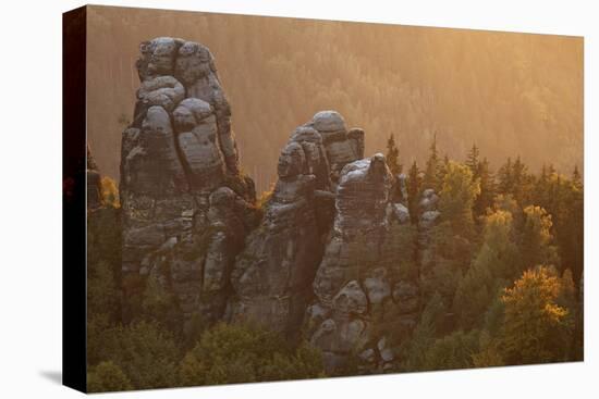 Sandstone Rocks, Saxon Switzerland, Evening Light-Uwe Steffens-Premier Image Canvas