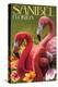 Sanibel, Florida - Flamingos-Lantern Press-Stretched Canvas