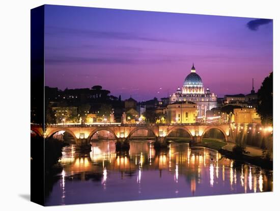 Sant'Angelo Bridge over Tiber River-Dennis Degnan-Premier Image Canvas