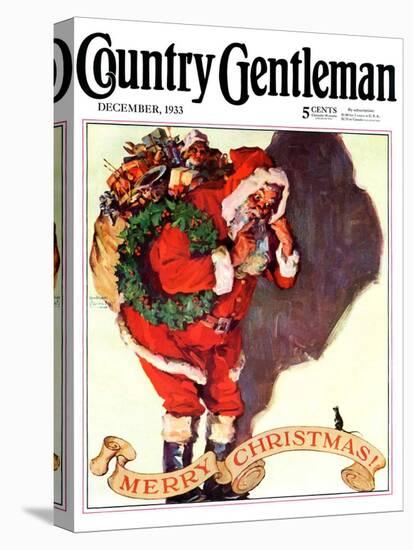 "Santa and Christmas Mouse," Country Gentleman Cover, December 1, 1933-William Meade Prince-Premier Image Canvas
