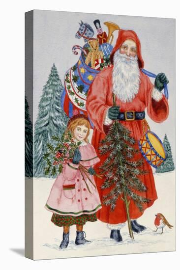 Santa and His Helper (W/C on Paper)-Catherine Bradbury-Premier Image Canvas