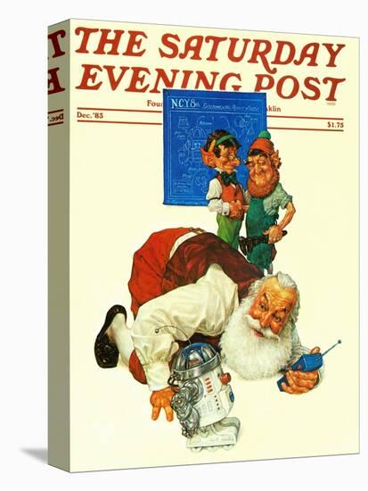 "Santa and the Robot," Saturday Evening Post Cover, December 1, 1983-Scott Gustafson-Premier Image Canvas