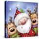 Santa And Two Reindeers-MAKIKO-Premier Image Canvas