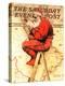 "Santa at the Map" Saturday Evening Post Cover, December 16,1939-Norman Rockwell-Premier Image Canvas