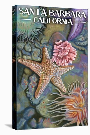 Santa Barbara, California - Tidepools-Lantern Press-Stretched Canvas