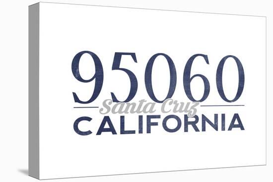 Santa Cruz, California - 95060 Zip Code (Blue)-Lantern Press-Stretched Canvas