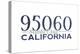 Santa Cruz, California - 95060 Zip Code (Blue)-Lantern Press-Stretched Canvas