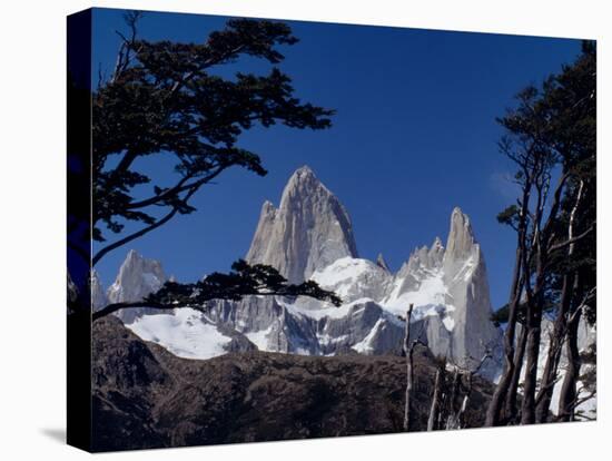 Santa Cruz Province, Cerro Fitzroy, in the Los Glaciares National Park, Framed by Trees, Argentina-Fergus Kennedy-Premier Image Canvas
