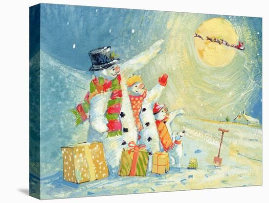 Santa Delivering Presents to the Snow Family-David Cooke-Premier Image Canvas