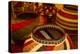 Santa Fe, New Mexico. Colorful woven, geometric, folk baskets-Jolly Sienda-Premier Image Canvas