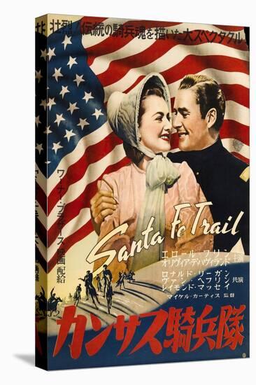 Santa Fe Trail, Japanese Movie Poster, 1940-null-Stretched Canvas