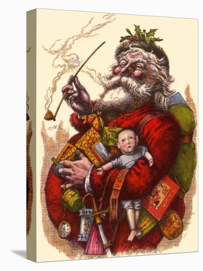 Santa Holds Armful of Toys, 1880-Thomas Nast-Premier Image Canvas