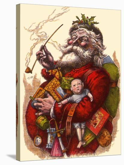 Santa Holds Armful of Toys, 1880-Thomas Nast-Premier Image Canvas