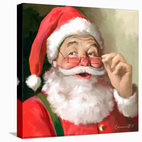 SANTA IN GLASSES-CHRIS CONSANI-Stretched Canvas