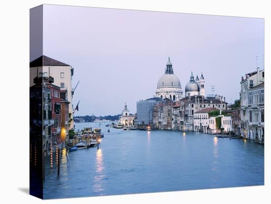 Santa Maria della Salute Cathedral from Academia Bridge along the Grand Canal at Dusk, Venice-Dennis Flaherty-Premier Image Canvas