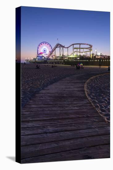 Santa Monica, Los Angeles, California, USA: The Santa Monica Pier After Sunset-Axel Brunst-Premier Image Canvas